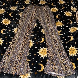 Floral boho wide leg leggings